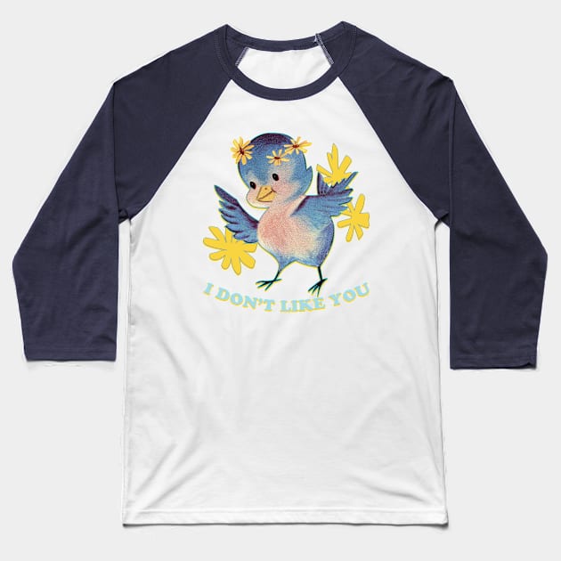 A Cute Bird Baseball T-Shirt by Crowtesque